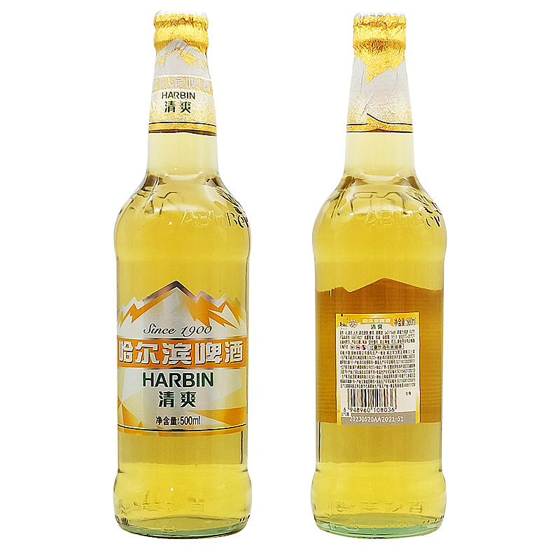 Harbin/哈尔滨啤酒 清爽 大瓶 500ml 哈尔滨清爽啤酒 正品新货 - 图1