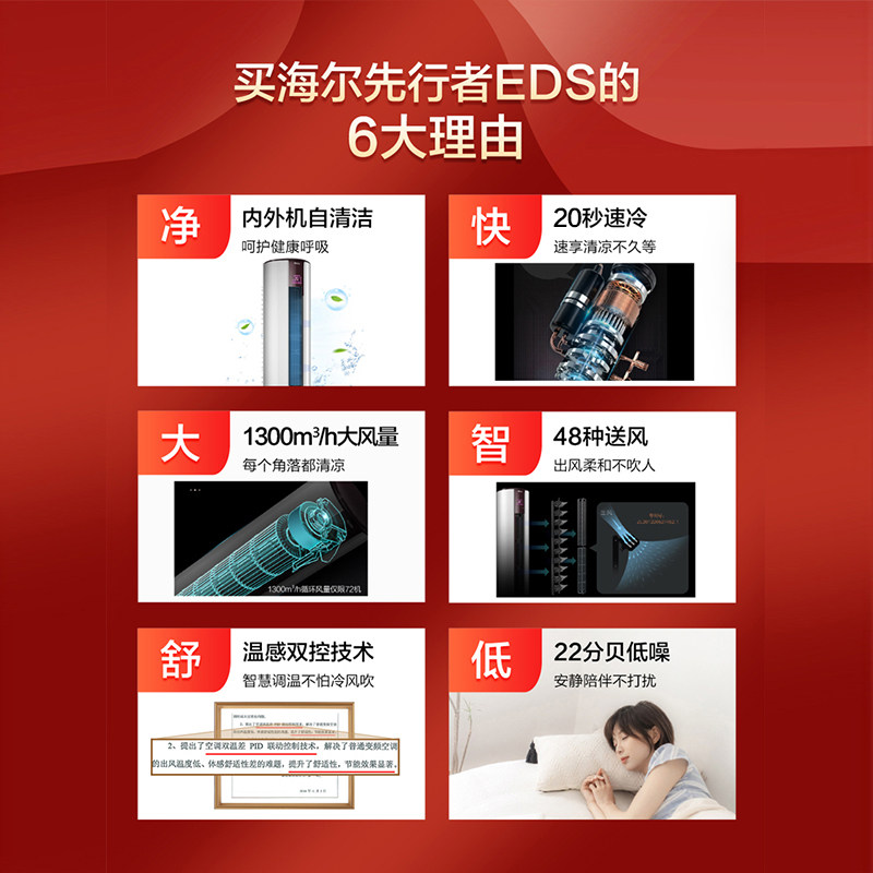 海尔3p匹新能效变频先行者柜机 海尔空调空调