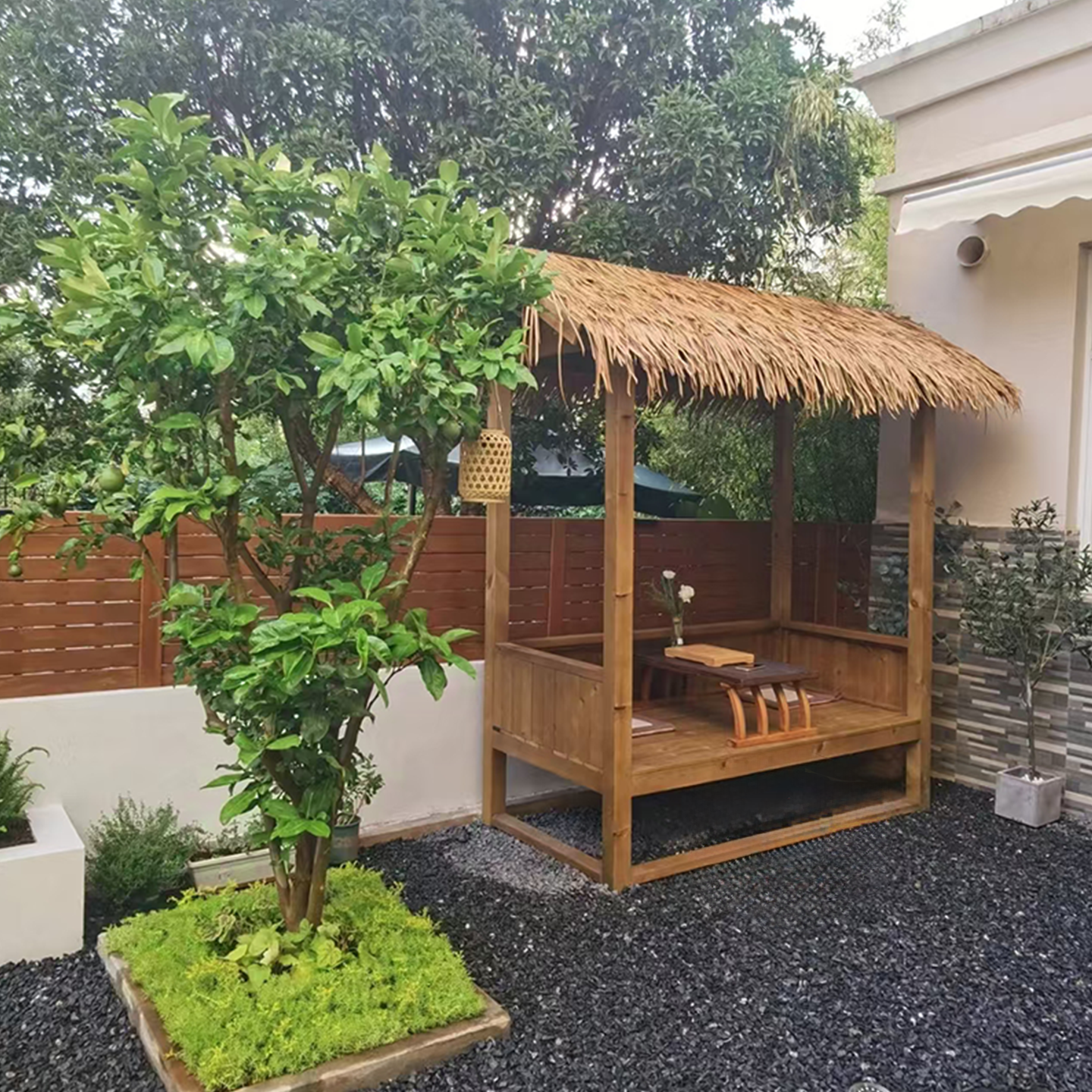 实木凉亭木屋茅草凉亭户外茶室新中式凉亭农家乐造景凉亭庭院木屋 - 图1