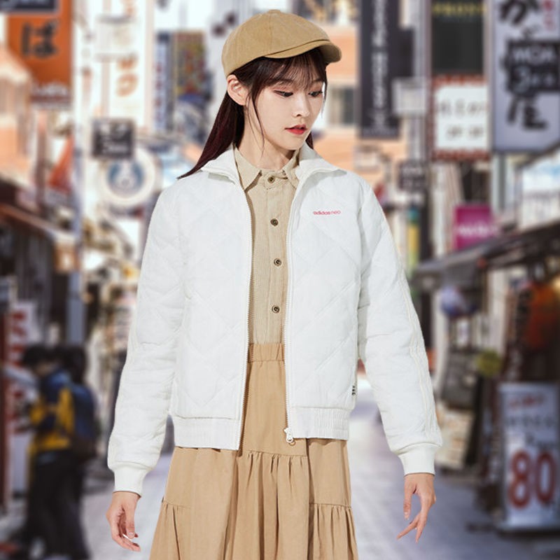 【官方正品】阿迪达斯女款芝麻街联名系列运动宽松棉服外套HM7478