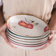 Round ceramic dish plate household microwave tableware