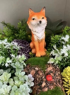 九尾狐狸多肉花盆景装饰