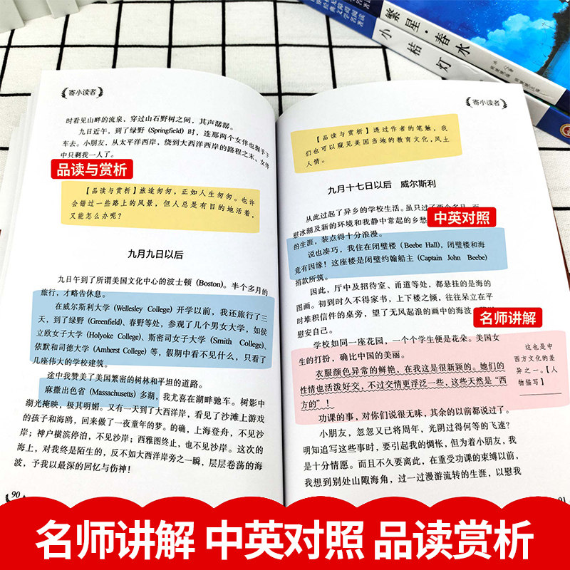 全3册 繁星春水四年级下册 冰心正版儿童文学获奖作品全集繁星春水寄小读者小桔灯散文三部曲 中小学生课外阅读书籍经典书目正版