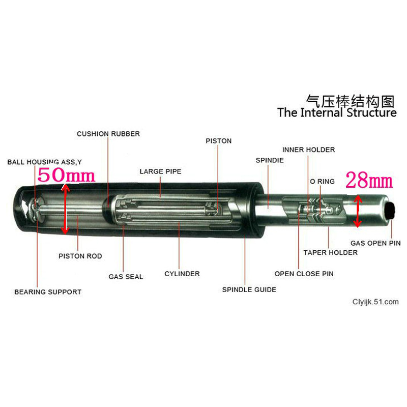 氮气防爆气杆椅配件电脑椅办公椅老板椅气弹簧气压棒升降器液压杆 - 图2