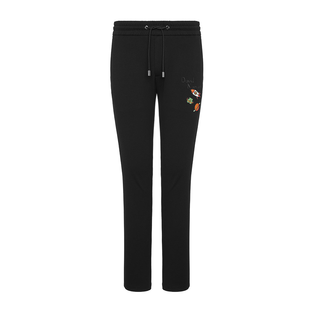 david naman男士黑色休闲针织长裤 魅力惠休闲裤