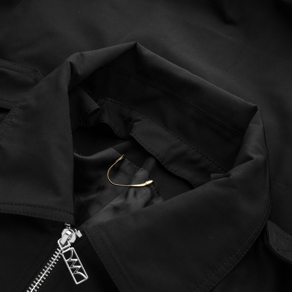 david naman男款黑色翻领休闲茄克 魅力惠夹克