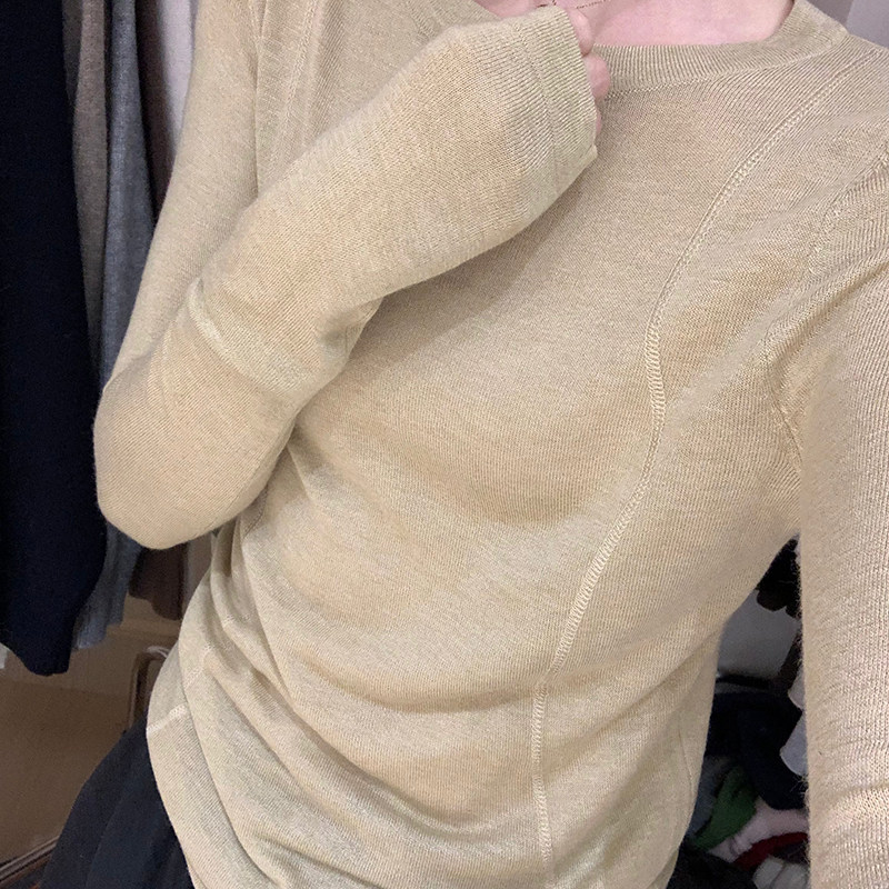 话里温柔风气质羊毛上衣2025秋季新款韩版百搭休闲修身显瘦针织衫