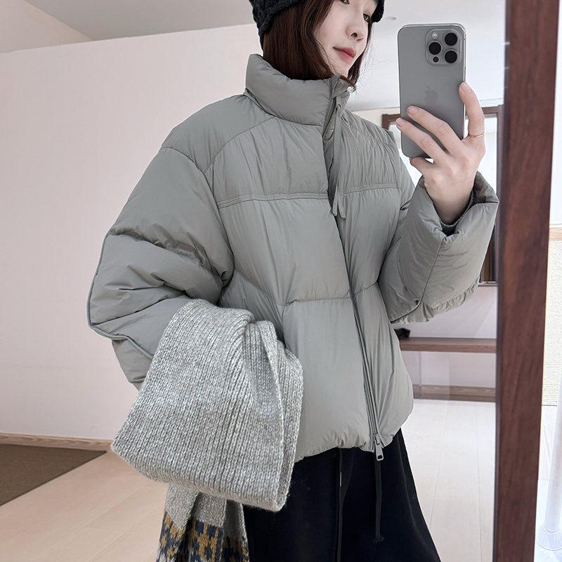 话里短款简约小个子羽绒服2025冬季新款韩版休闲显瘦上衣面包服女 - 图1