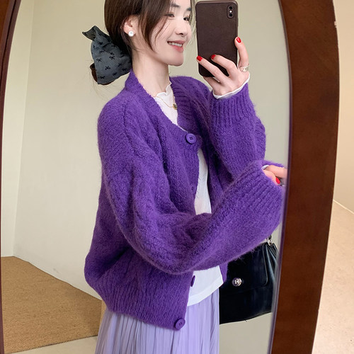 话里慵懒随性柔软毛衣透气2026春季新款舒适女自然宽松针织衫上衣 - 图0