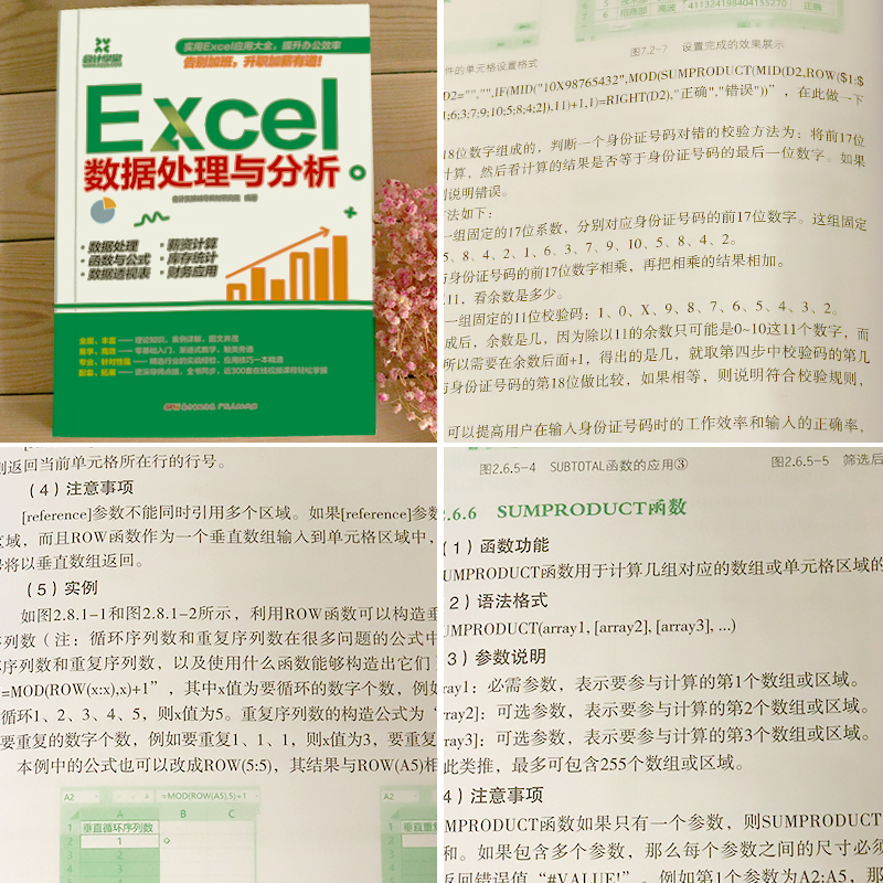 excel函数与公式应用大全 Excel数据处理与分析入门到精通 电脑办公软件教程书电子表格制作wordexcel ppt wps office应用视频书籍 - 图2