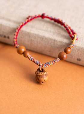 女士宝宝儿童桃木五彩绳手链