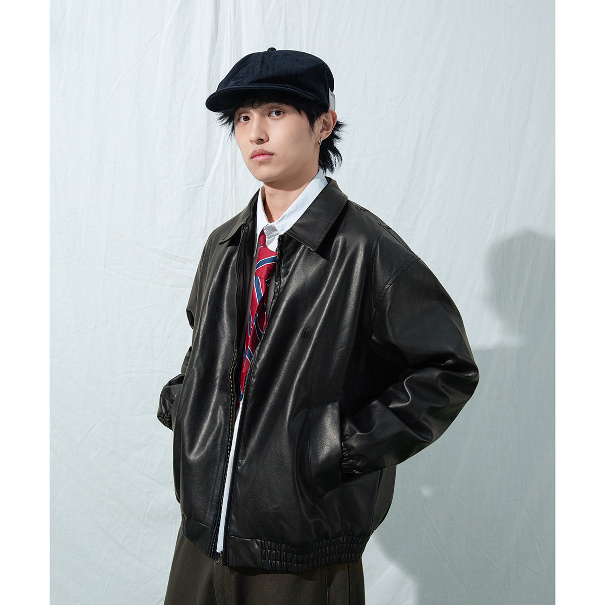 Mentmate 25AW 小众花绒水洗做旧复古皮衣夹克 男女中性外套秋冬,淘宝优惠券,粉丝福利购,淘宝优惠卷