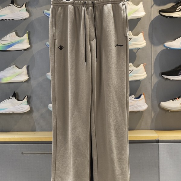 李宁运动裤2025冬季新款CBA篮球系列男子宽松保暖直筒长裤AKLVA99 - 图1