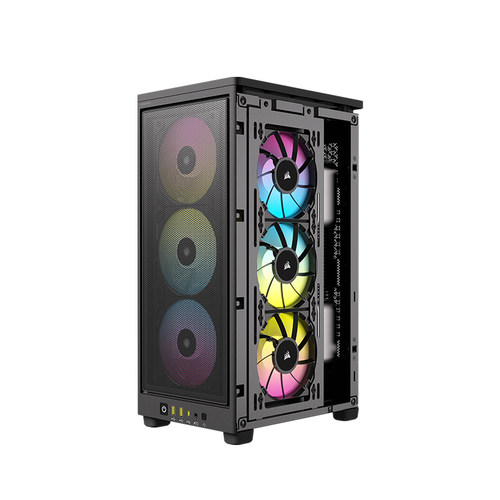 美商海盗船2000D AIRFLOW/RGB MINI机箱侧透水冷游戏itx小机箱 - 图2