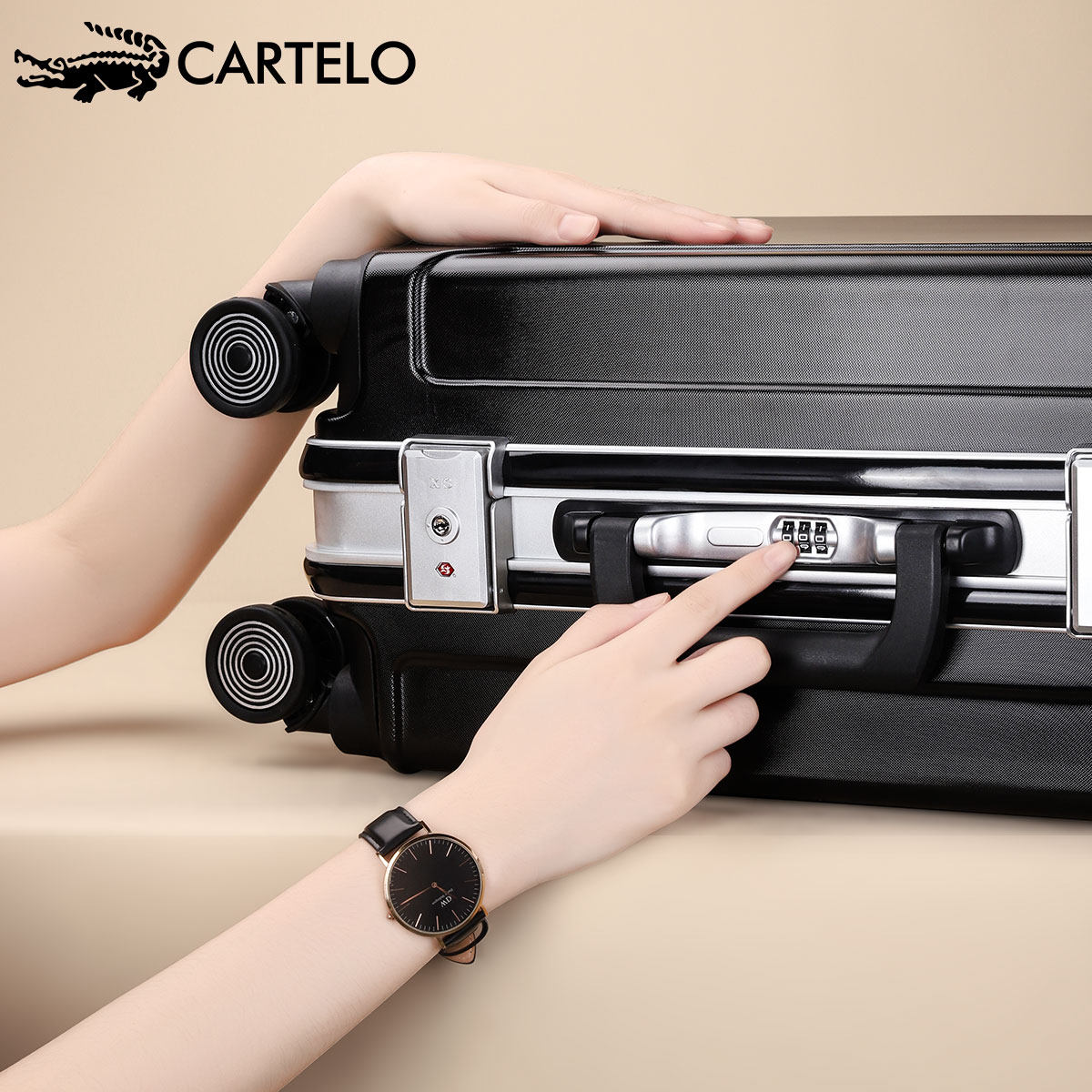 男生结实耐用20寸潮女时尚密码箱 cartelo米立方旅行箱