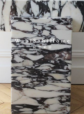 简约高级感天然大理石样板间角几设计立柱子墩餐桌展台摆件雕塑台