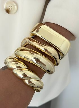 夸张简约气质小众潮流开口手镯女埃及旅游出片设计感百搭时尚手饰