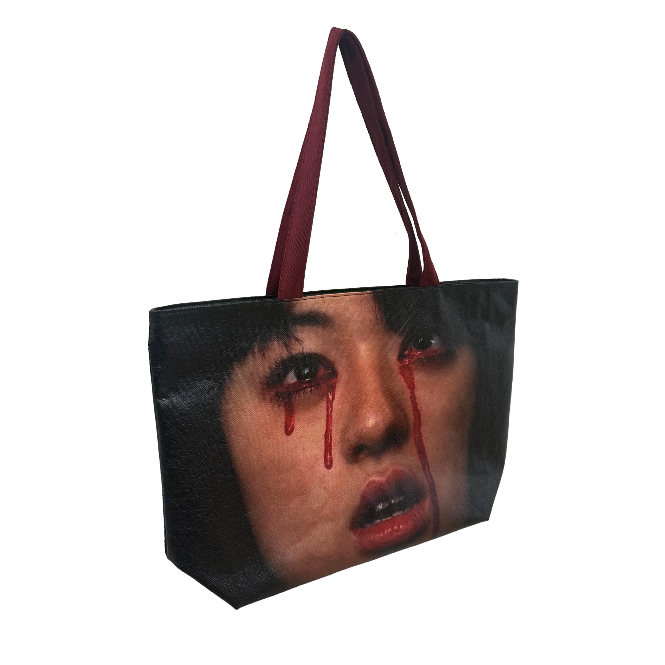 CyberLove（CL*）网恋高手“栗山千明”人像印花杜邦纸单肩托特包,淘宝优惠券,粉丝福利购,淘宝优惠卷