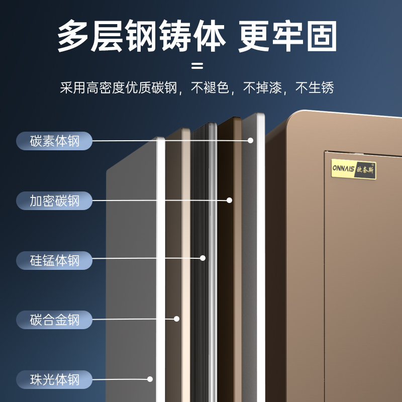欧奈斯保险柜家用电子保密柜1.8米办公指纹防盗对开门商用保险箱文件柜1.5全钢大型珠宝箱150/180cm保管箱 - 图3