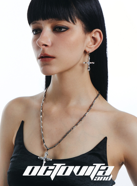 OctoVita原创朋克十字架锁骨链