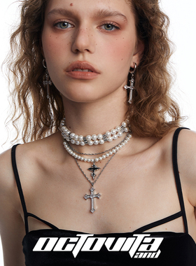 高级感三层叠戴锁骨链珍珠