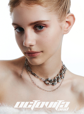 OCTO VITA涟漪原创设计锁骨链 银环锆粗链时尚潮流街头高级感项链