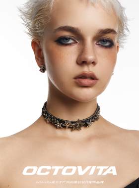 皮项圈原创设计锁骨链