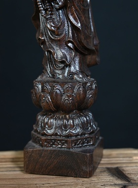 越南天然沉香木木雕观音摆件实木佛像雕刻木质家居供奉菩萨工艺品