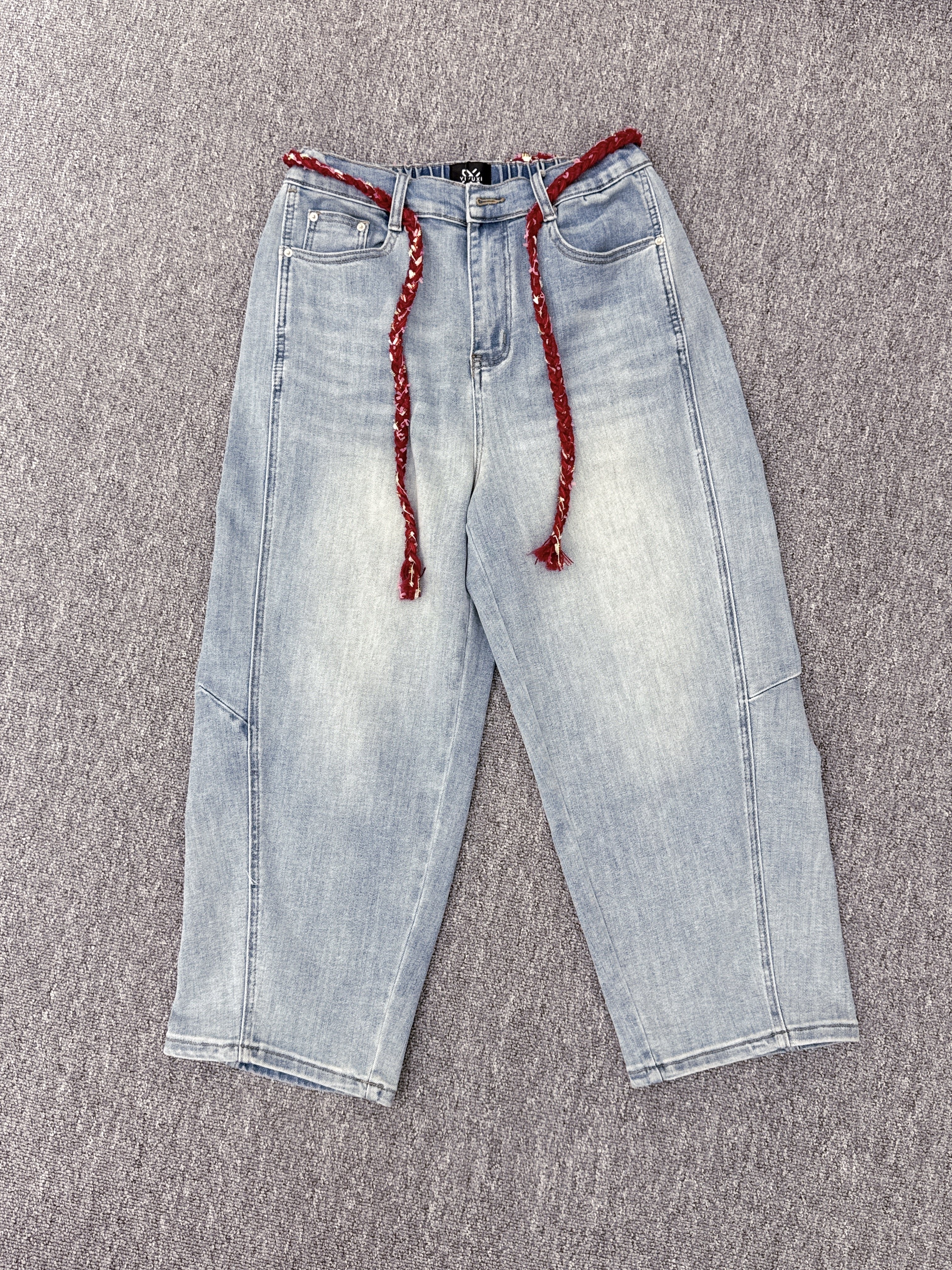 宜语析5950春加大码哈伦牛仔裤女 高腰收腹宽松显瘦休闲萝卜裤,淘宝优惠券,粉丝福利购,淘宝优惠卷