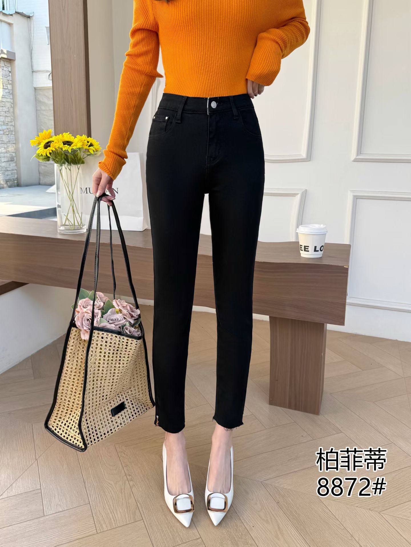 柏菲蒂8872春加大码小脚牛仔裤女 高腰修身显瘦弹力百搭铅笔裤,淘宝优惠券,粉丝福利购,淘宝优惠卷