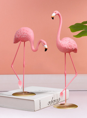火烈鸟房间装饰品树脂ins风