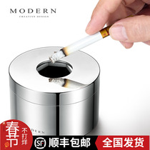 German MODERN creative personality trendy ashtrays stainless steel closed with cover anti-fly ash male gift customization