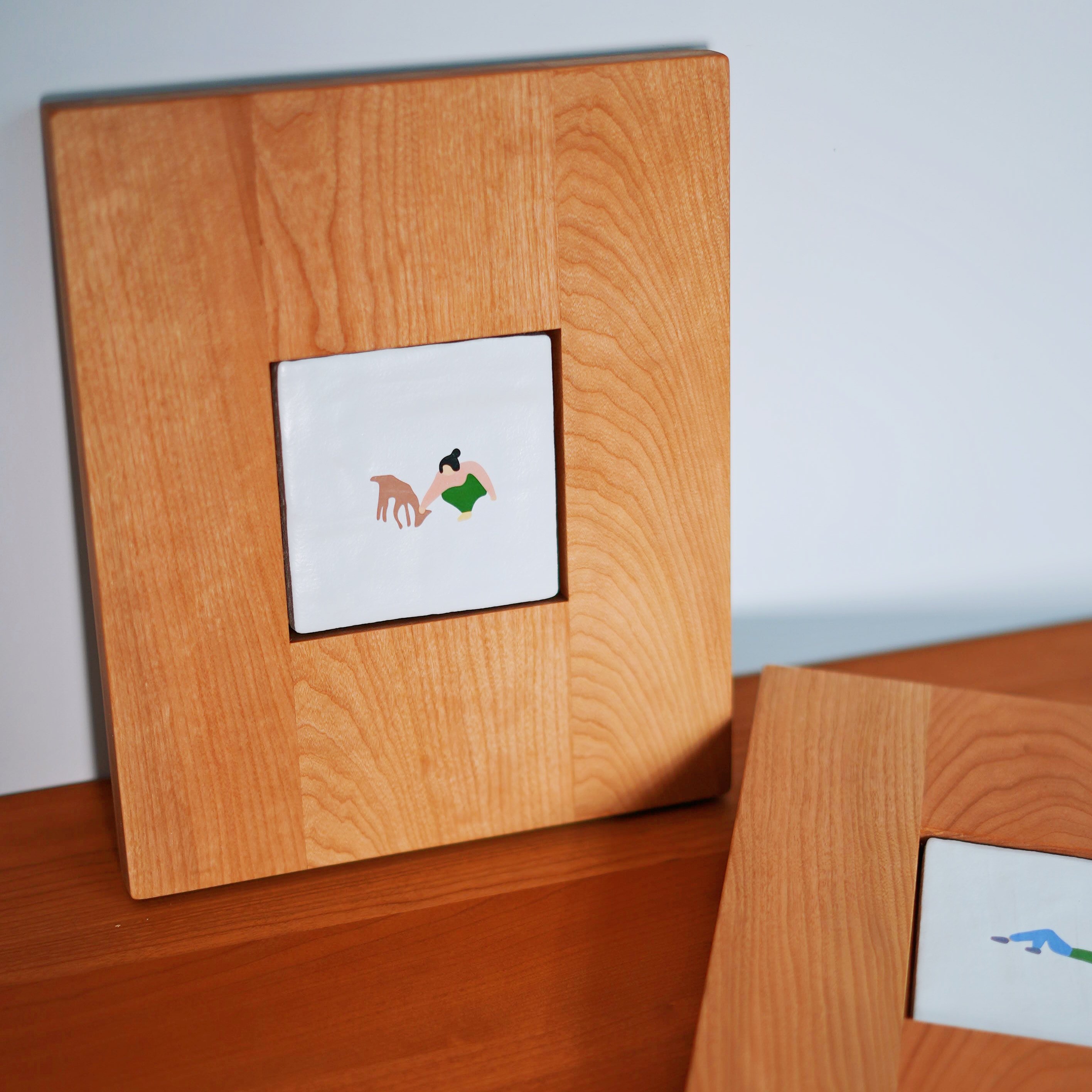 本枝记年/瓷板画/樱桃木画框挂画DIY制作陶瓷板画相框摆件装饰画,淘宝优惠券,粉丝福利购,淘宝优惠卷