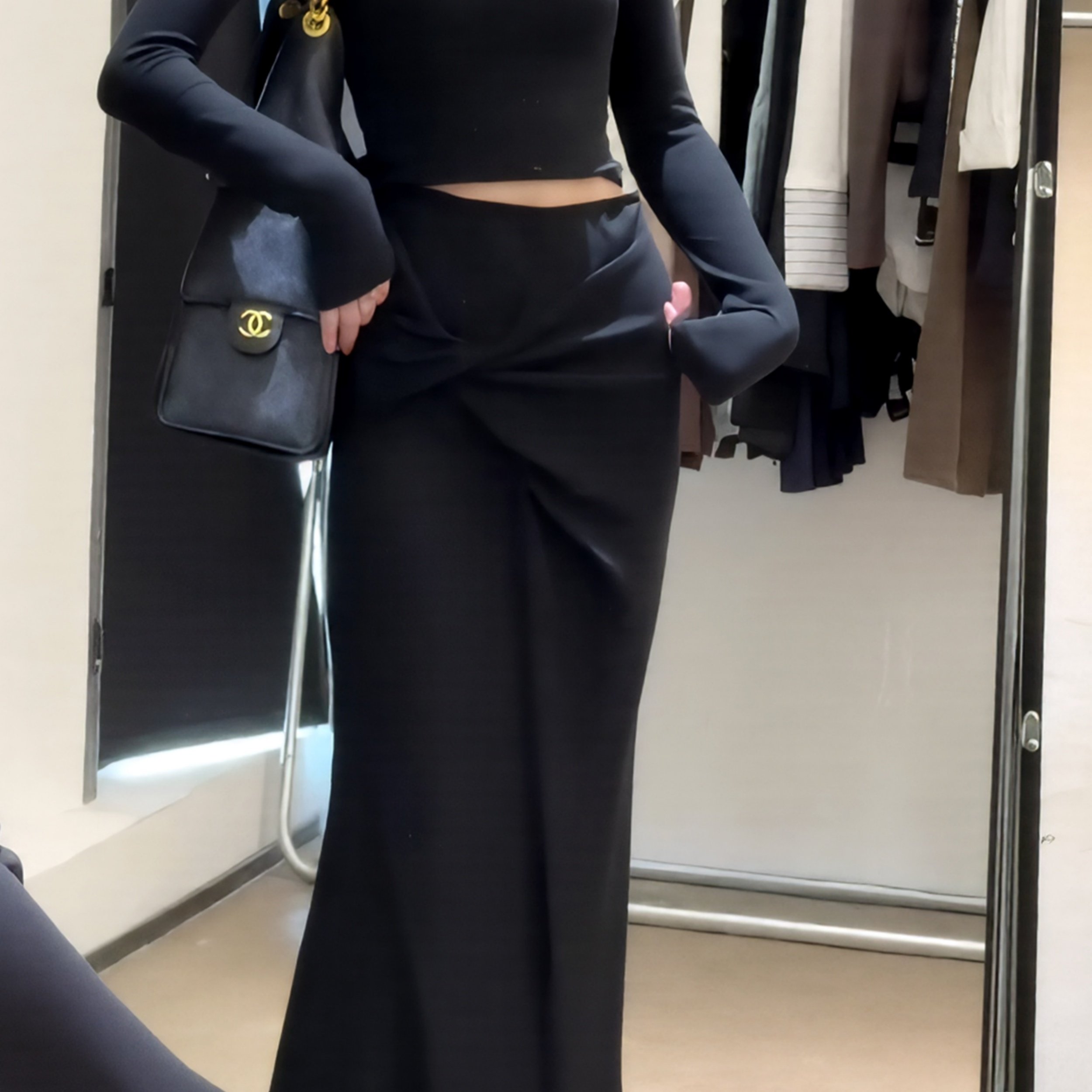 高级感气质黑色半身裙女百搭时尚长裙设计感长裙子松弛感秋冬新款,淘宝优惠券,粉丝福利购,淘宝优惠卷