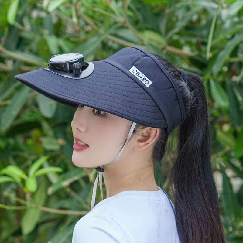太阳能风扇帽子夏季男女USB充电多功能防晒遮阳干活帽空顶太阳帽,淘宝优惠券,粉丝福利购,淘宝优惠卷