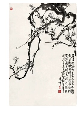 于希宁傲雪寒梅国画墨梅吉祥