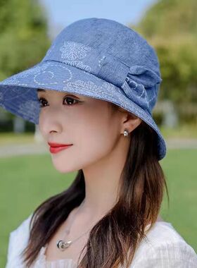 盆帽户外休闲女夏印花遮阳