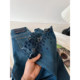 Retro niche embroidered jeans ແອວສູງສໍາລັບແມ່ຍິງ slim ດູໃບໄມ້ລົ່ນ