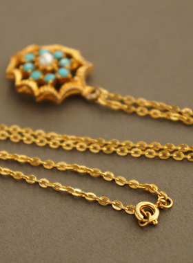 人造兰宝复古项链古董首饰