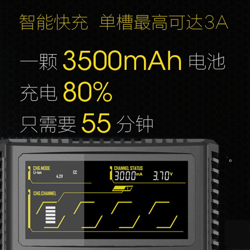 NITECORE奈特科尔SC4四槽智能快充USB输出18650锂电池充电器 - 图1