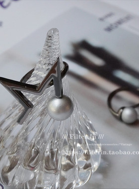 F.I / 推荐！英国潮牌Gl*mE**r 设计感 镀钨金 奇幻珍珠 黑色戒指