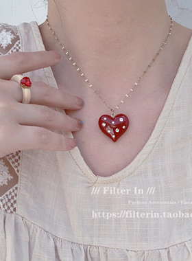 F.I滴草莓爱心桃心日系手作项链