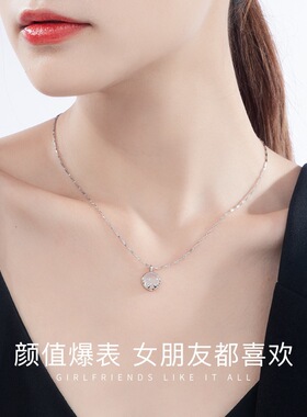 一鹿路有你S925纯银项链女银锁骨链夏玉髓新款情人节礼物送女友