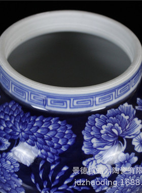 景德镇陶瓷器仿古手绘青花瓷花瓶插花器家居客厅装饰工艺品摆件