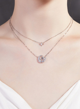 S925纯银星芒独角兽小马项链女ins轻奢小众高级设计感锁骨链饰品