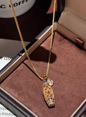S925纯银古法金掐丝工艺宝瓶金币项链金桶珠隔珠蜻蜓眼宫廷风