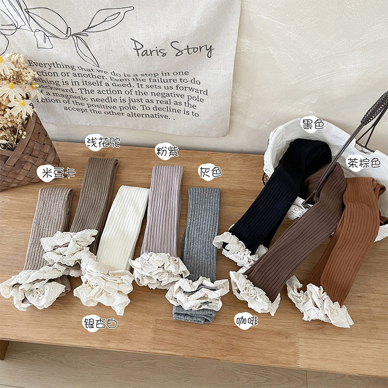 女童打底裤精梳棉儿童九分花边连裤袜复古森系女孩宝宝秋季打底袜,淘宝优惠券,粉丝福利购,淘宝优惠卷