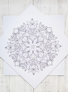 曼陀罗DIY手绘减压涂色画