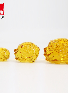 黄水晶猪摆件家居装饰陪葬用品