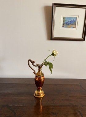 中古镀银花器银花瓶 一支花花器